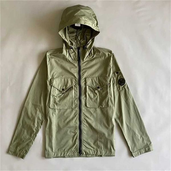 

hooded cp jacket multi pocket lens decoration cotton material men's casual zipper thin jackets spring and autumn iyot, Black;brown