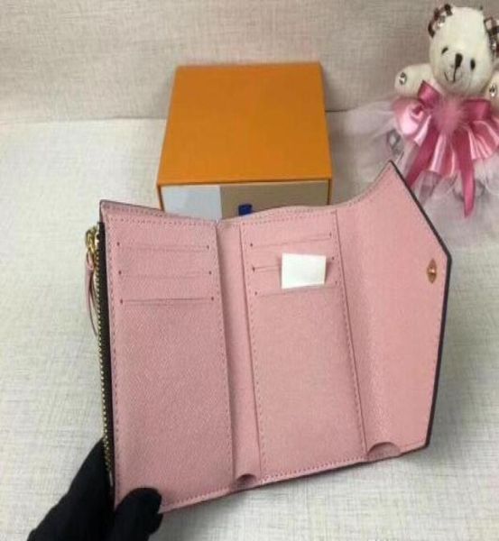 

2019 lady genuine leather wallet leather multicolor coin purse short wallet polychromatic purse lady card holder classic mini zipp6683081, Red;black