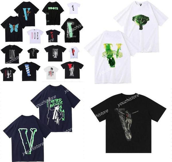 

summer mens women designers t shirts loose tees fashion brands man s casual vlones shirt luxurys clothing street shorts sleeve clothes tshi, White;black