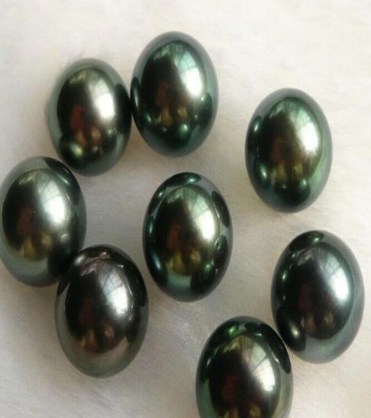 

fine natural round 85 95105 115 125mm tahitian black pearl half hole naked pearls beads drilled not fake2898034, White