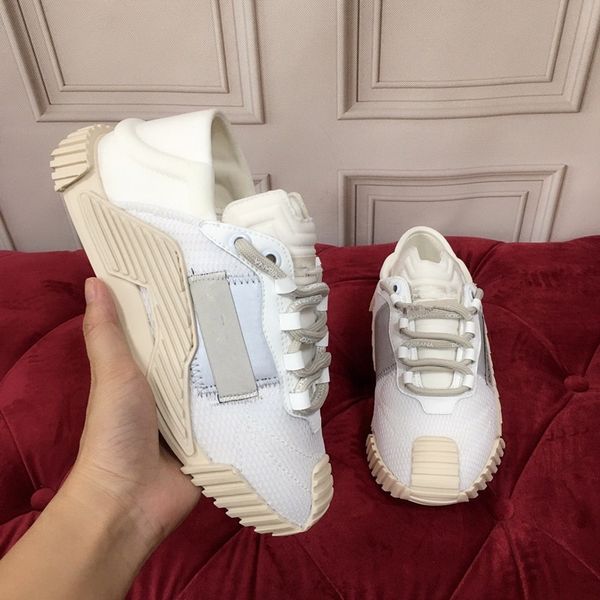 

monolith white leather nylon pouch ankle combat boots platform wedges lace-up round toe block heels flat booties chunky luxury designer for, Black