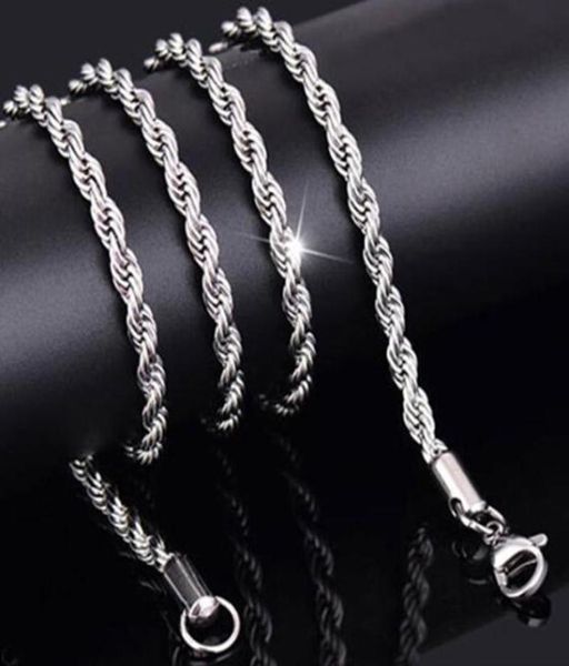 

fashion mens hip hop chain shine necklace luxury classy clavicle necklace silver gold color rope jewelry for women men 3mm9540630