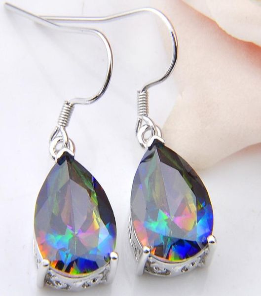 

luckyshine whole 3 pairs lot classic fire rainbow water drop mystic z gemstone 925 sterling silver usa drop wedding earr1218995