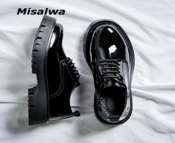 

dress shoes misalwa mid heel men oxford patent leather british 039s office formal lace up black 2302236906413