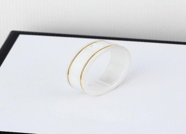 

luxury ceramics gold ring for women men designer ring mens rings band g letter black white couple039s jewelry anniversary gift7563424, Silver