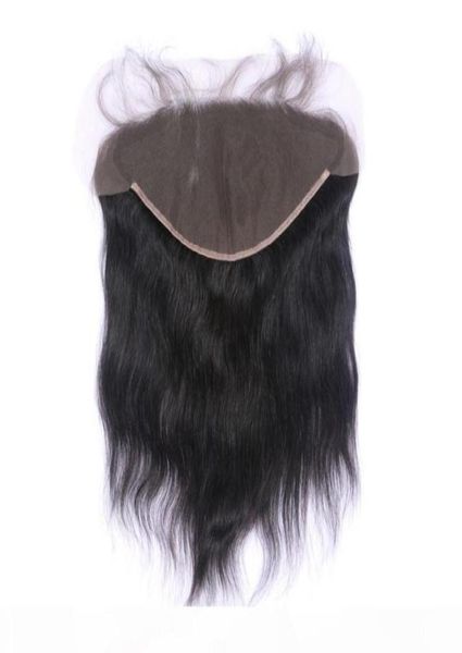 

13x6 ear to ear lace frontal closure with bleached knots natural color 1b brazilian human remy hair56852646756405, Black
