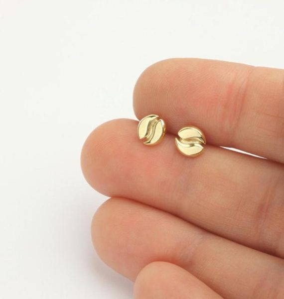 

30pair s037 gold silver coffee bean earrings pea stud earrings espresso bean coffee addict stud earrings tai ji stud earrings7616897, Golden;silver