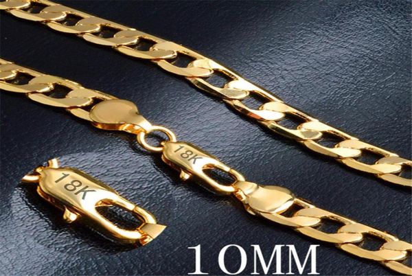

10mm fashion luxury mens solid cuba link chain womens jewelry 18k gold plated chain necklace for men women chains necklaces kka1539455605, Silver