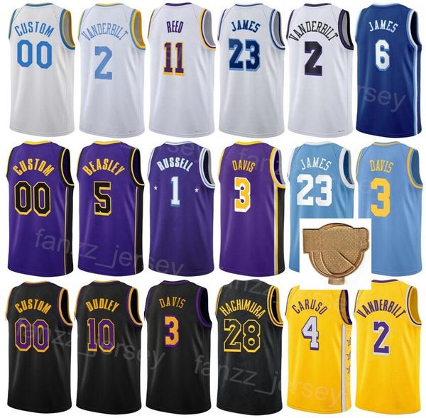 

print 2023 finals basketball lebron james jersey 6 davis 3 rui hachimura 28 dangelo russell 1 dennis schroder 17 wenyen gabriel 35 15 austin, Black;red