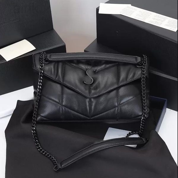 

soft sheepskin women loulou puffer genuine leather handbag shoulder crossbody bags classic envelope bag chain cross designer handbags design