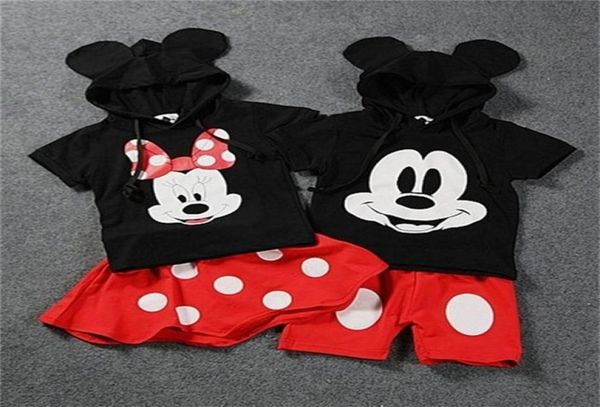 

new family matching outfits 100 cotton 2pcs big sister skirt little brother shorts twins matching clothing girl clothes y200713234957441, Blue