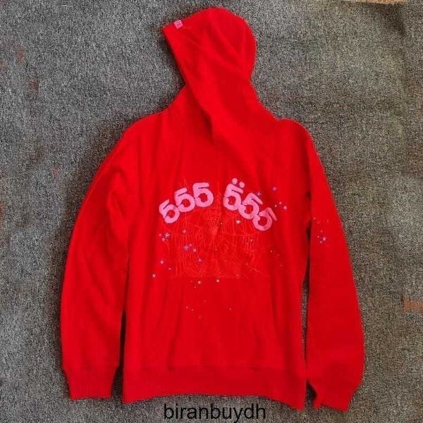

men's hoodies sweatshirts young thug star's same sp5der 5555555 pink hoodie sweater, Black