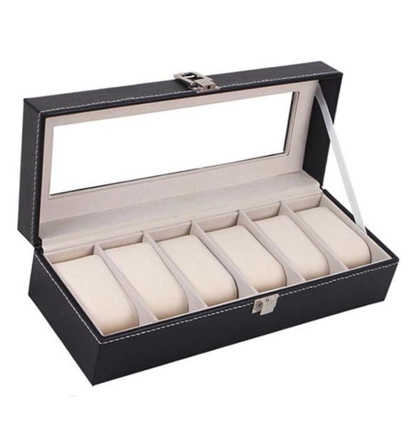 

window organizer box for save 6 wrist watches012345671627349, Black;blue