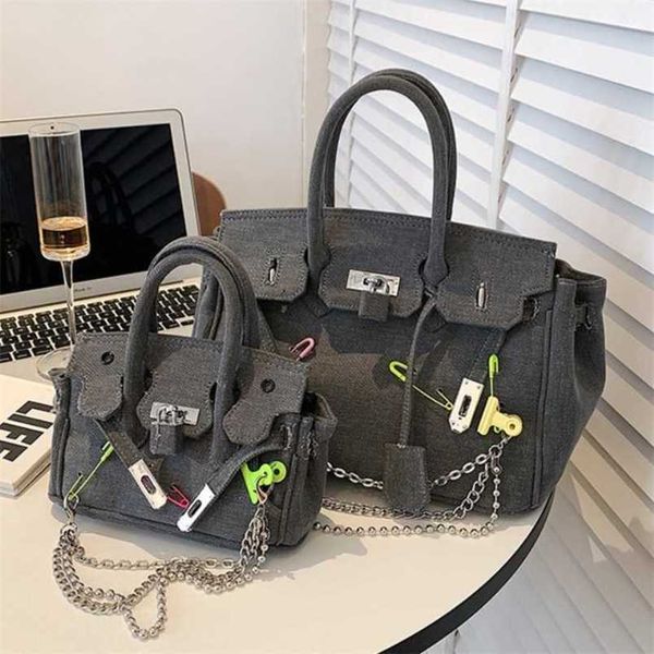 

luxury canvas tote bags h ermes handbags authentic pu high capacity tote bag womens 2023 korean version new fashion ins thick chain trendy h