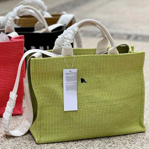 

new m-letter tote bag woven designers handbag women totes fashion all-match womens street trend shoulder bag large capacity shopping bags pu