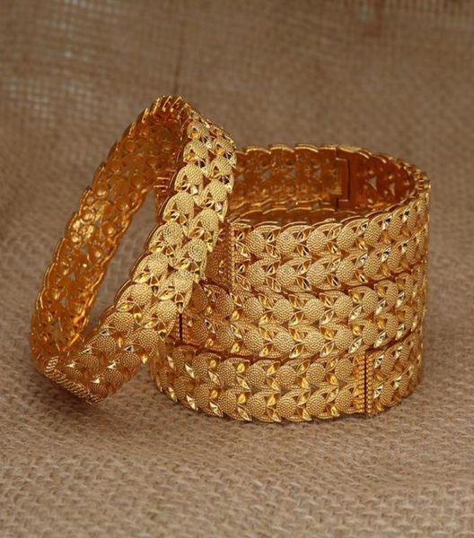 

bangle 4pcs 24k bangles ethiopian dubai trendy for womenarab african gold color bracelet jewelry middle east wedding gifts3324692, Black