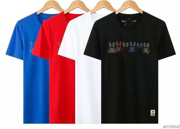 

psychos bunny tees designer mens t-shirt casual womens shirts letter skull rabbit print short sleeves sell luxury high streetwear, White;black