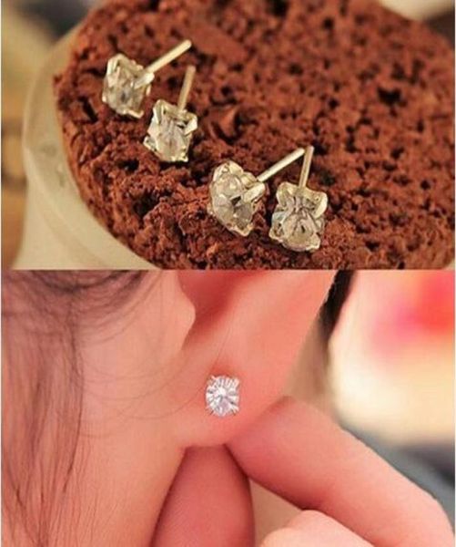 

wholeey4481 accessories whole alloy imitation claw diamond crystal stud earrings gem earrings2399205, Golden;silver