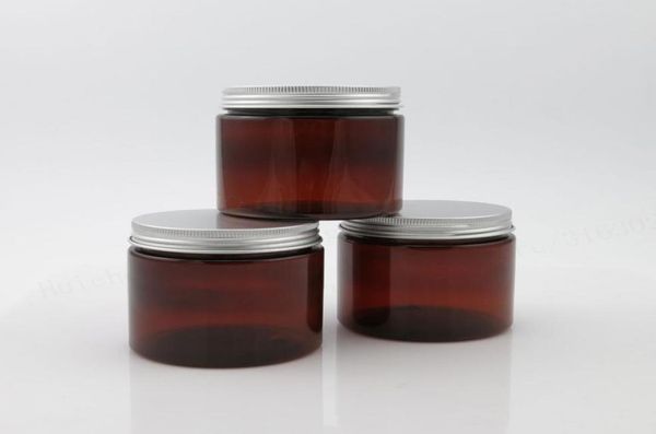 

20 x 200ml empty amber pet jar with aluminum cap seal01237509016