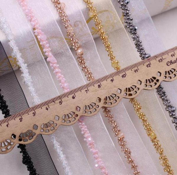 

ribbon 1yardlot diamond beaded lace trim embroidery fabric fringe silk tassel clothing accessories5739343, Pink;blue