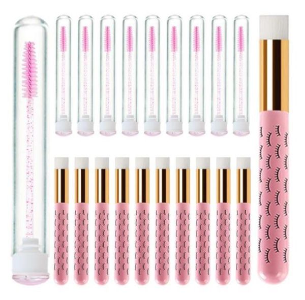 

pieces pink ultra soft lash cleansing brusheslash shampoo brushes10 glitter tube mascara wand brushes makeup5552818
