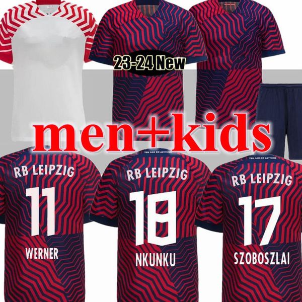 

23/24 nkunku leipzigs haidara poulsen forsberg nkunku mukiele olmo laimer gvardiol szoboszlai forsberg laimer 2023 2024 men kids kit footbal, Black