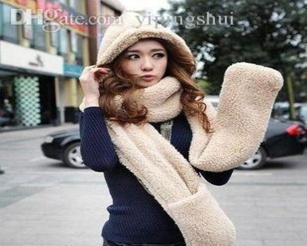 

wholewinter thick cashmere scarves hats gloves one double couple warm hooded scarves scarves17567090436946114, Blue;gray