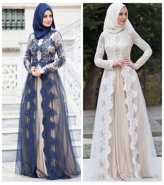 

2017 muslim evening dresses long sleeves lace appliques a line elegant sweep train arabic prom gowns1052386, Black;red