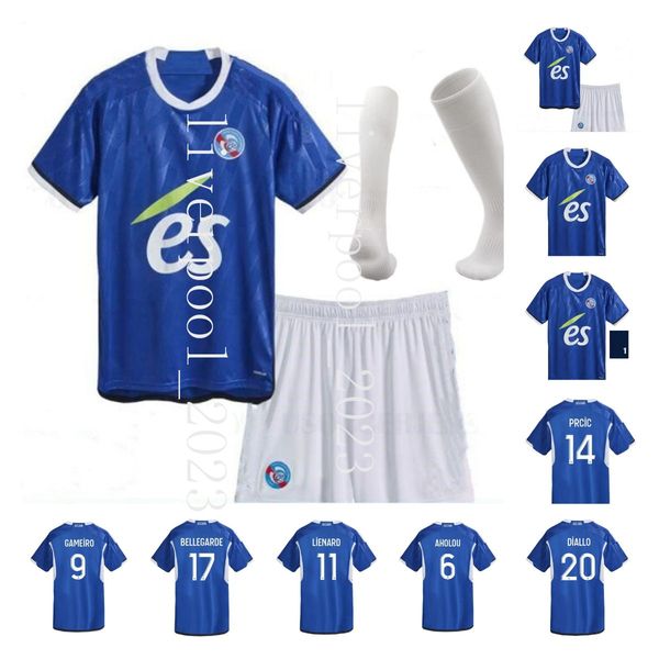 

rc strasbourg alsace soccer jerseys 23 24 bellegarde gameiro ajorque maillot de foot 2023 2024 mothiba lienard diarra diallo djiku delaine a, Black;yellow