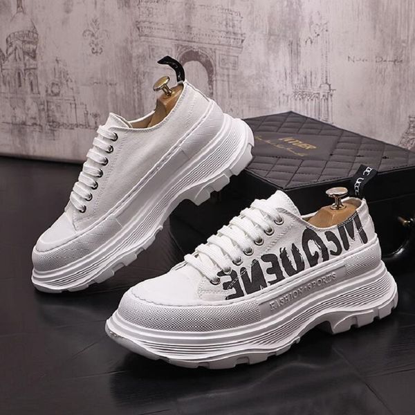 

2023 new luxury men running shoes letter printing breathable loafers male sneakers platform sneakers d2h56, Black