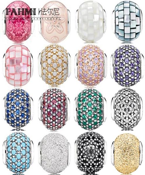 

fahmi 100 925 sterling silver 11 charm temperament charm bead mosaic pattern glamour women jewelry wedding gold generous fashion5373536, Black