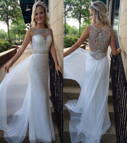 

2017 amazing shiny crystals sheer beading sequins sheath evening dresses sleeveless floor length formal party prom gowns8354562, Black;red