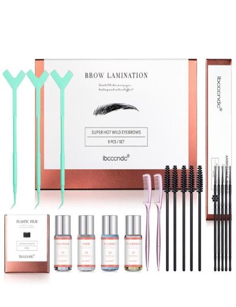 

eyebrow tools stencils 9pcs lash lift perming eyelash lifting brow lamination kit curling eye with 5 brushes cotton swabs 3 ysh6446966