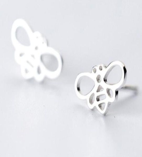 

hollow out animal bee ear studs alloy silver color christmas gift cute animals jewelry copper lovely stud earrings9440784, Golden;silver