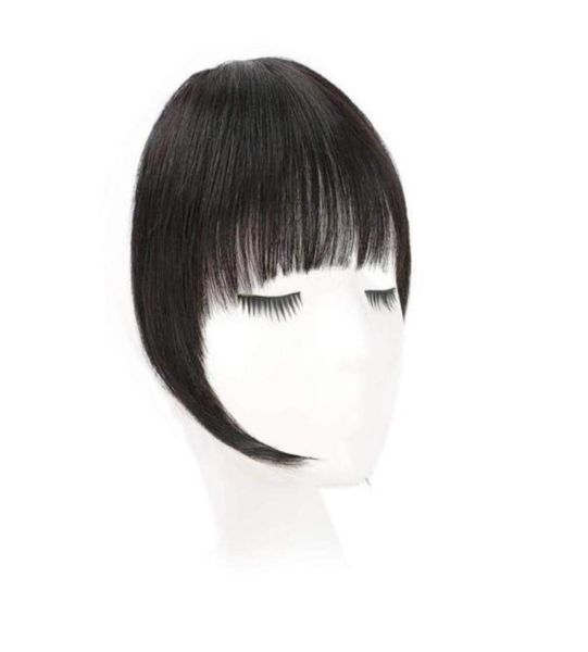 

fringe hair extensions light brown with bleach blonde highlights human hair clip on bangs67870189971887, Black