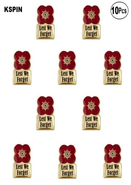 

lest we forget poppy flower lapel pin brooches pins flag badge brooch badges3364234, Gray