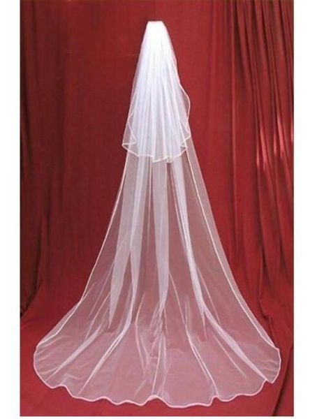 

new veil in bride veils charming ivorywhite 2 tier cathedral wedding veil with comb lace purfles custom 3 meters7774474, Black
