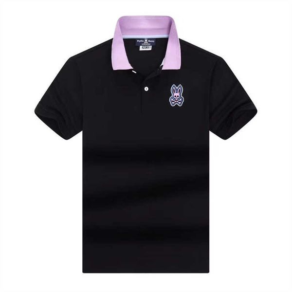 

psycho bunny designer men's polo shirts american fashion brand casual cotton stand collar short sleeve sports wear animal embroidery939, White;black
