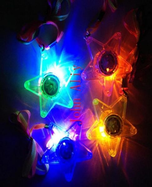 

300pcslot led glowing little star necklace flashing hanging lightup kids toys birthday party favors 8183614, Silver