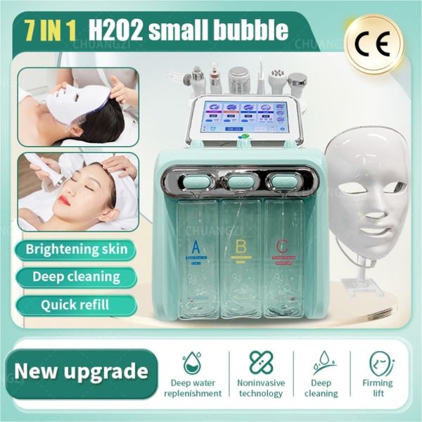 

6 in 1 peeling portable micarodermabrasion skin rejuvenation h2o2 small bubble odermabrasion beauty cleansing device factory direct sales, Black;white