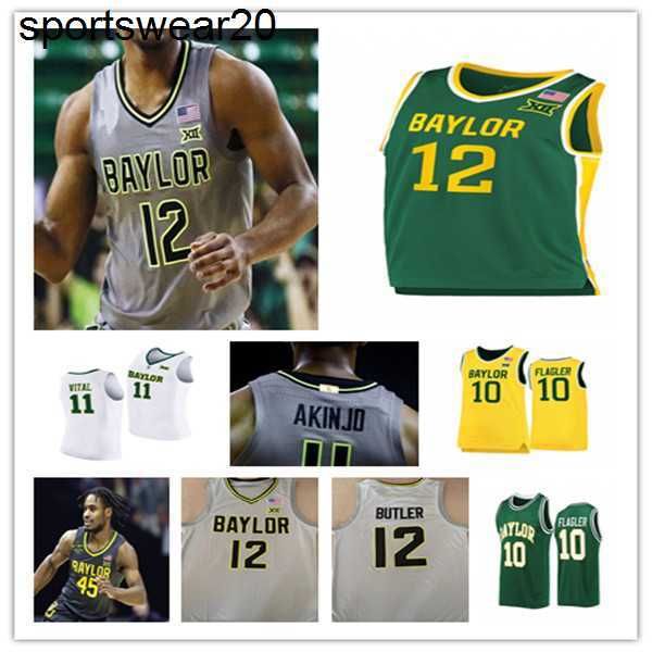 

ncaa baylor bu basketball jersey adam flagler lj cryer jared butler macio teague davion mitchell james akinjo kendall brown matthew mayer je, Black;red