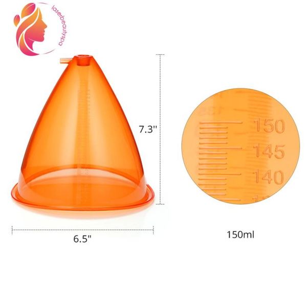 

150ml breast enhancement butt lifting vacuum cupping 2pcs cups orange women2140235