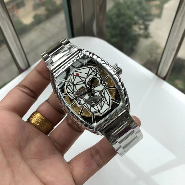 

kqtt 2023 new watch men's leisure diamond watches gold steel case stainless steel mechanical automatic wristwatch strap male relogio ma, Slivery;golden
