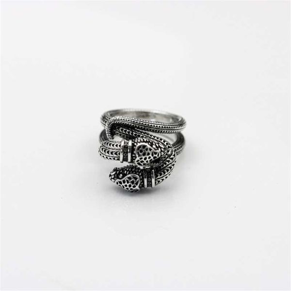 

designer jewelry bracelet necklace ring three-dimensional winding is used as an old spirit snake ring for boys lovers, Silver