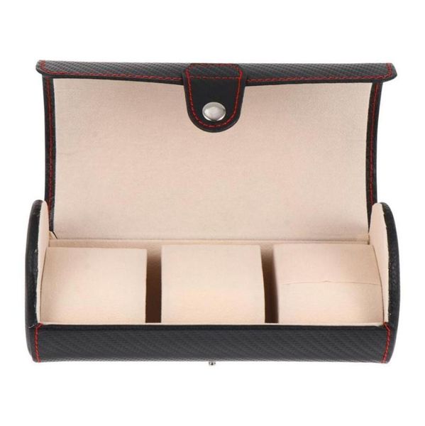 

watch boxes cases travel organizer portable 3 slots display box vintage roll7335140, Black;blue