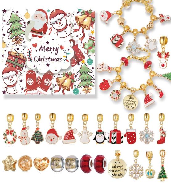 

gold christmas gift box bracelets set diy beaded beads handmade jewelry advent christmas tree bracelet for men women girls kids2127026, Silver