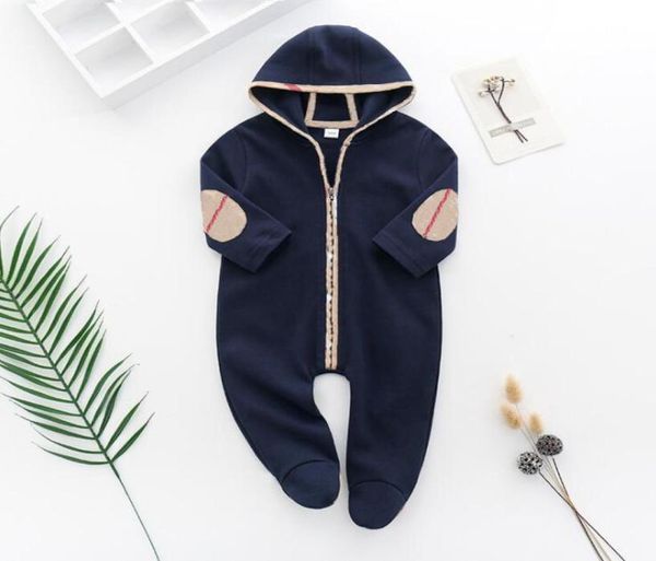 

2021 summer baby boys girls romper toddler infant jumpsuit kids cloth casual outfits cotton children hat clothes6427779, Blue