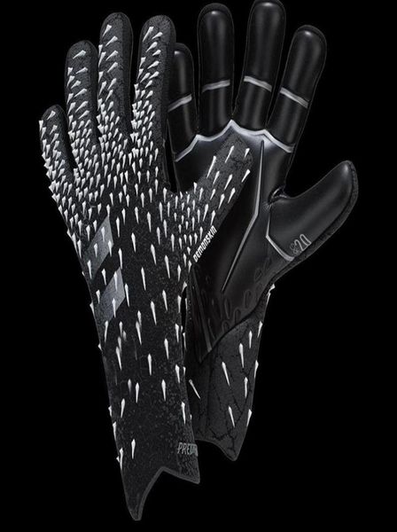 

2022 new design professional soccer goalkeeper gloves latex without finger protection children adults football goalie gloves311d4398349, Black