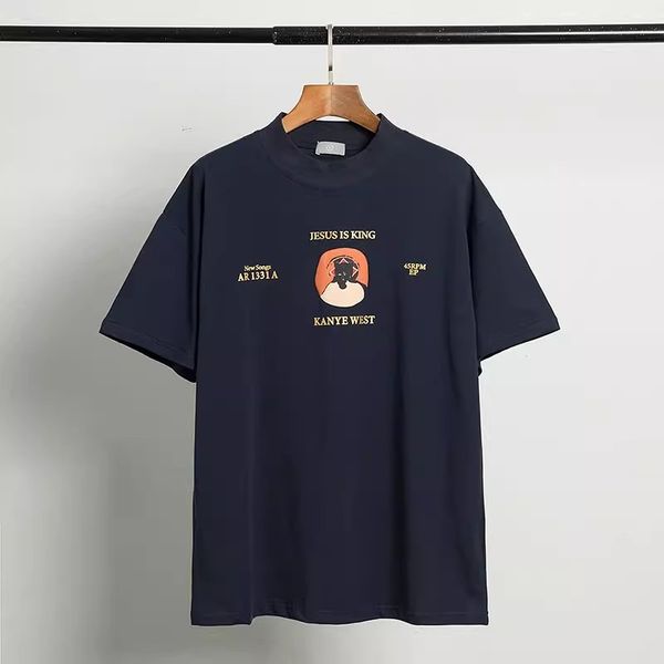 

21ss jesus is king high street tshirts album limited slogan religious men women short sleeve t-shirt, White;black