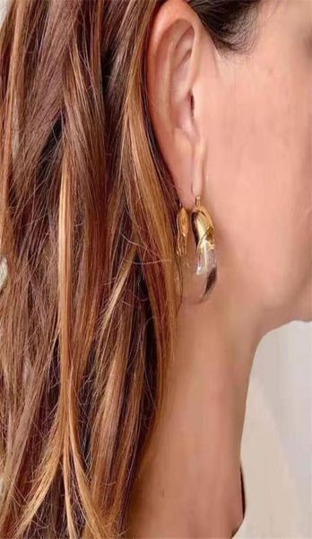 

dangle chandelier trendy metal resin splicing geometric drop earring for women transparent irregular round piercing earrings bri1723274, Silver